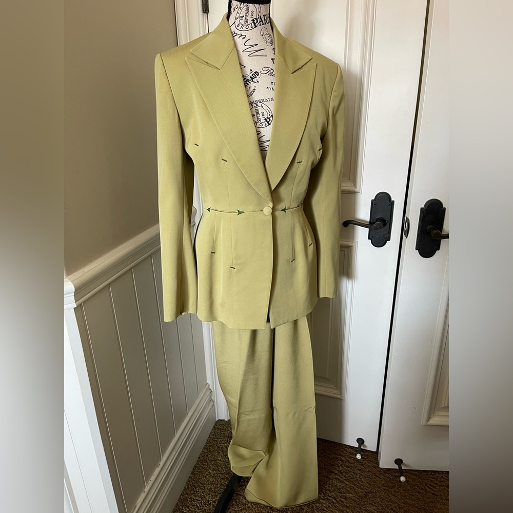 Richard Tyler Olive with Multicolor Stripes